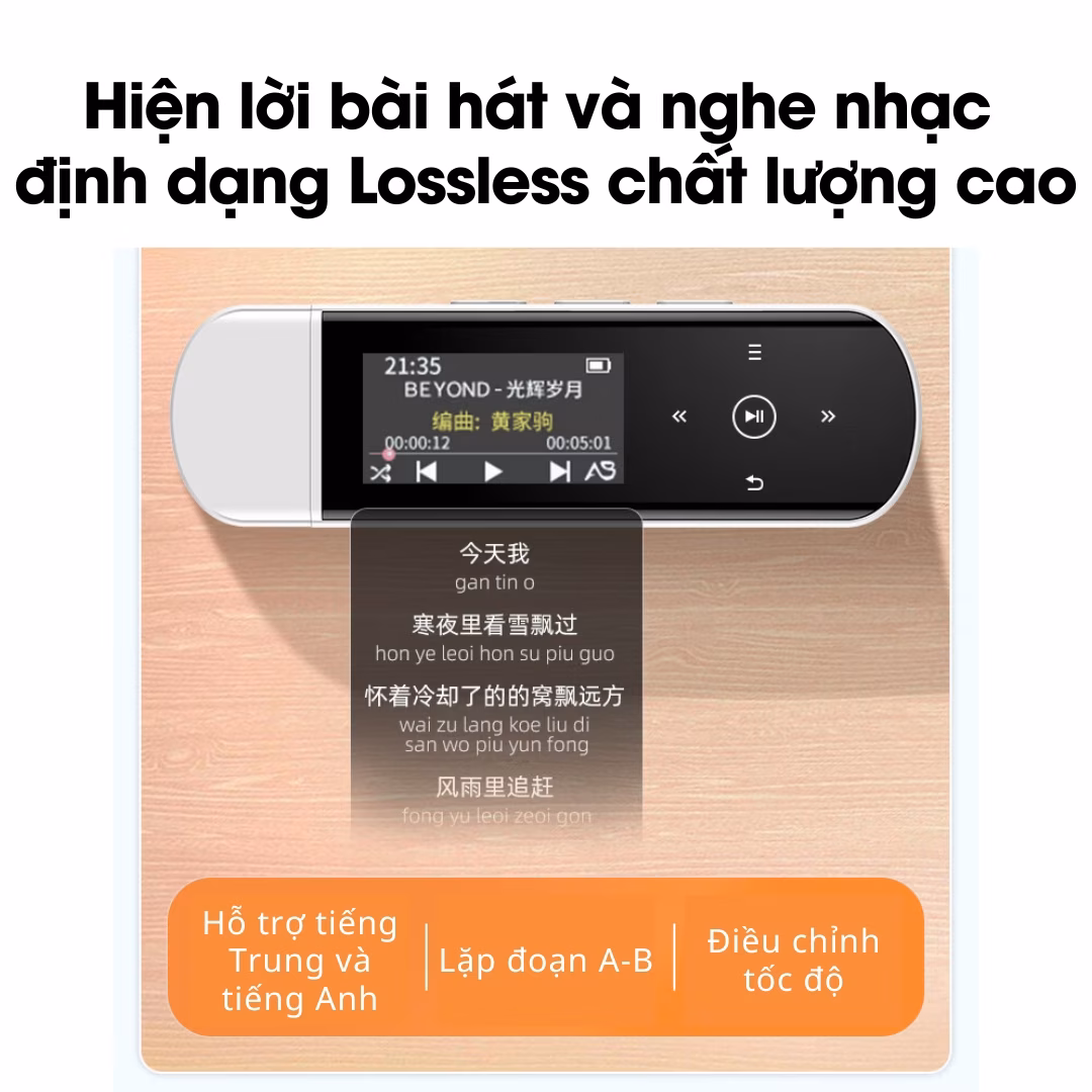 Máy nghe nhạc thể thao Ruizu X69 có kẹp áo kiêm máy ghi âm