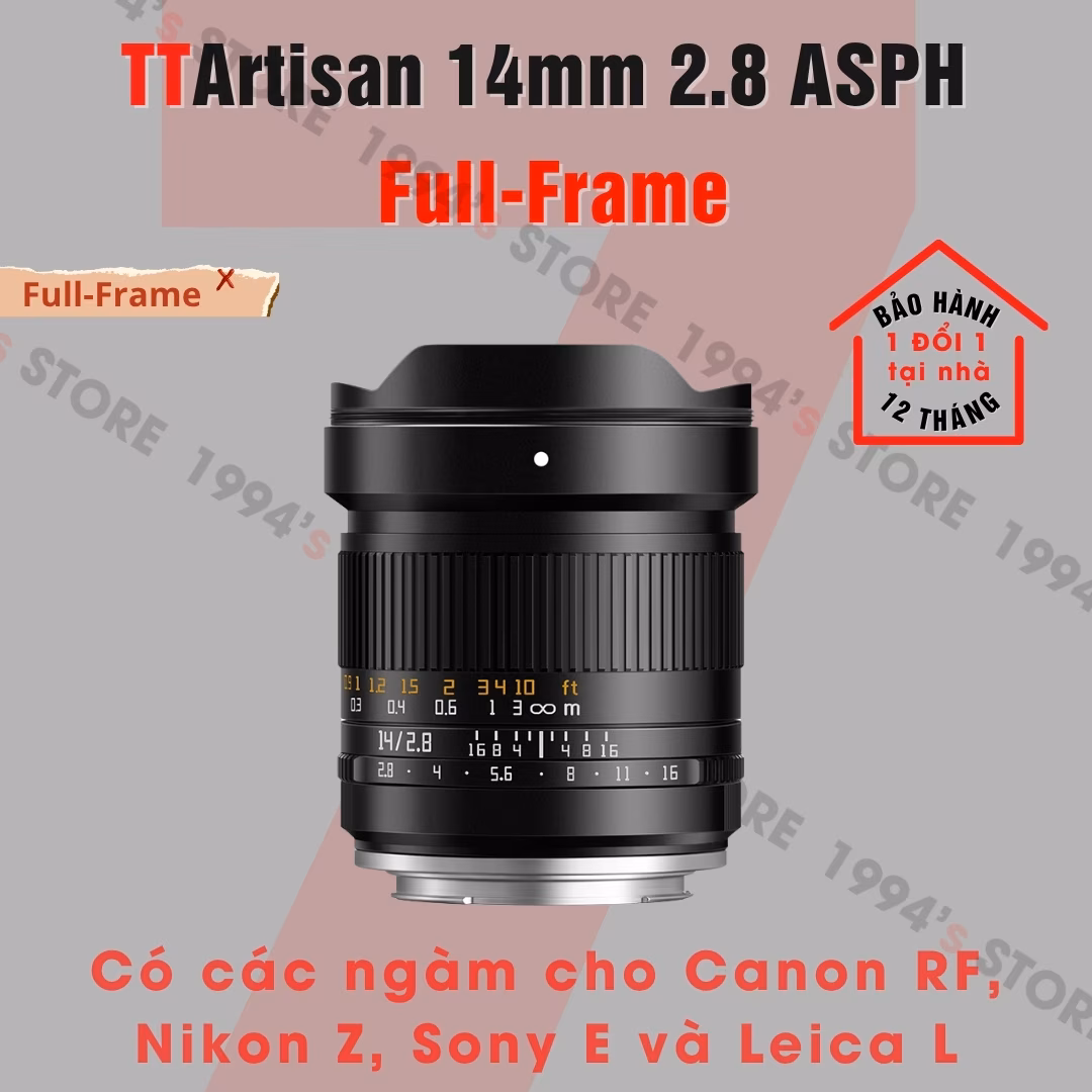 TTArtisan 14mm F2.8 ASPH – Siêu rộng KHÔNG MÉO cho Full Frame