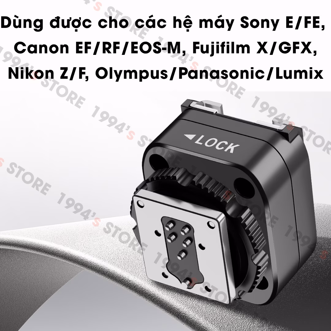 Đế nâng chân Hotshoe/Coldshoe TTL dùng cho đèn Flash có Auto TTL – Dùng cho Godox iT20, iT22, iT30 Pro,…