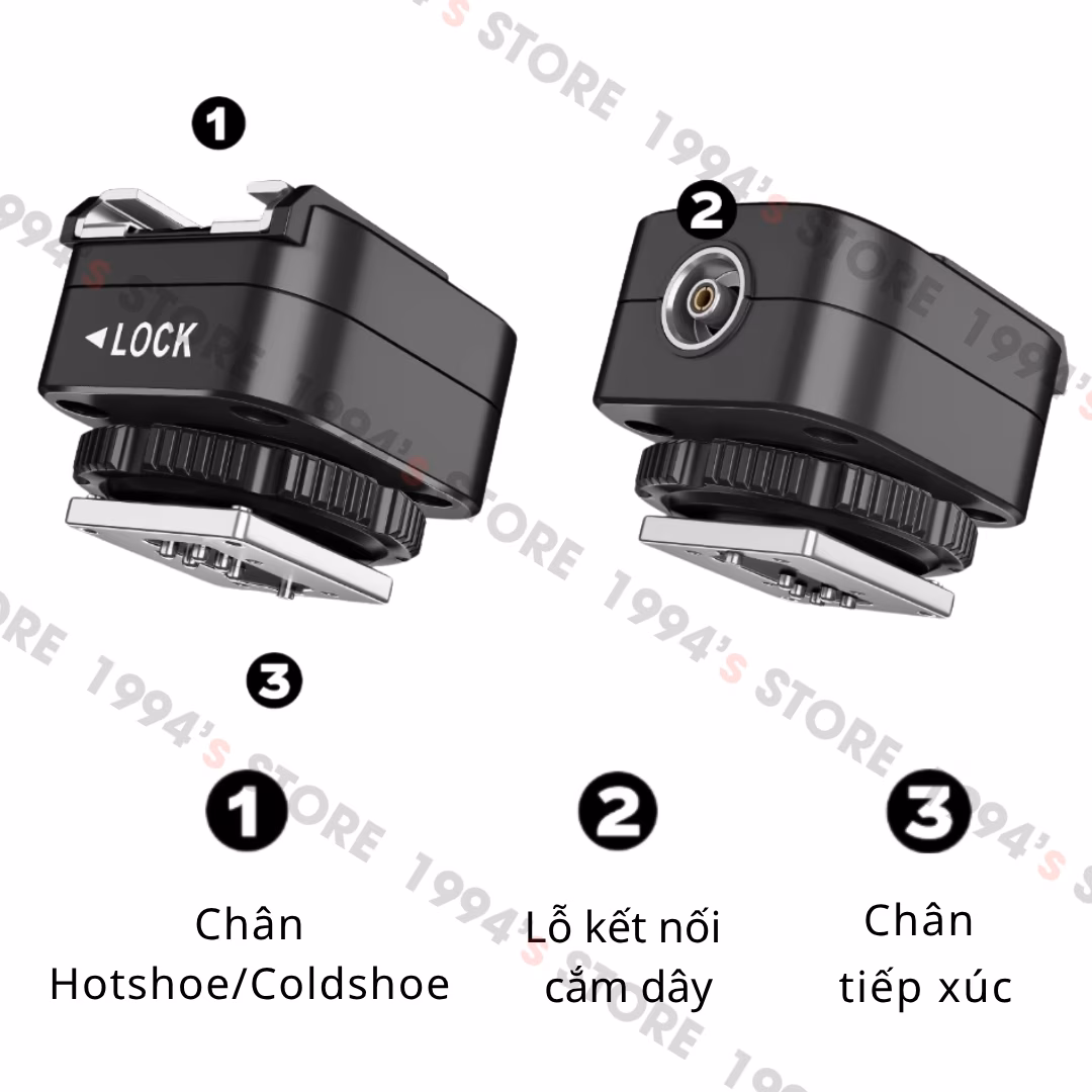 Đế nâng chân Hotshoe/Coldshoe TTL dùng cho đèn Flash có Auto TTL – Dùng cho Godox iT20, iT22, iT30 Pro,…