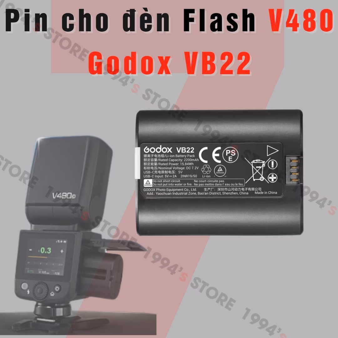 Pin Godox VB22 dùng cho đèn Flash Godox V480 – Dung lượng 2200mAh