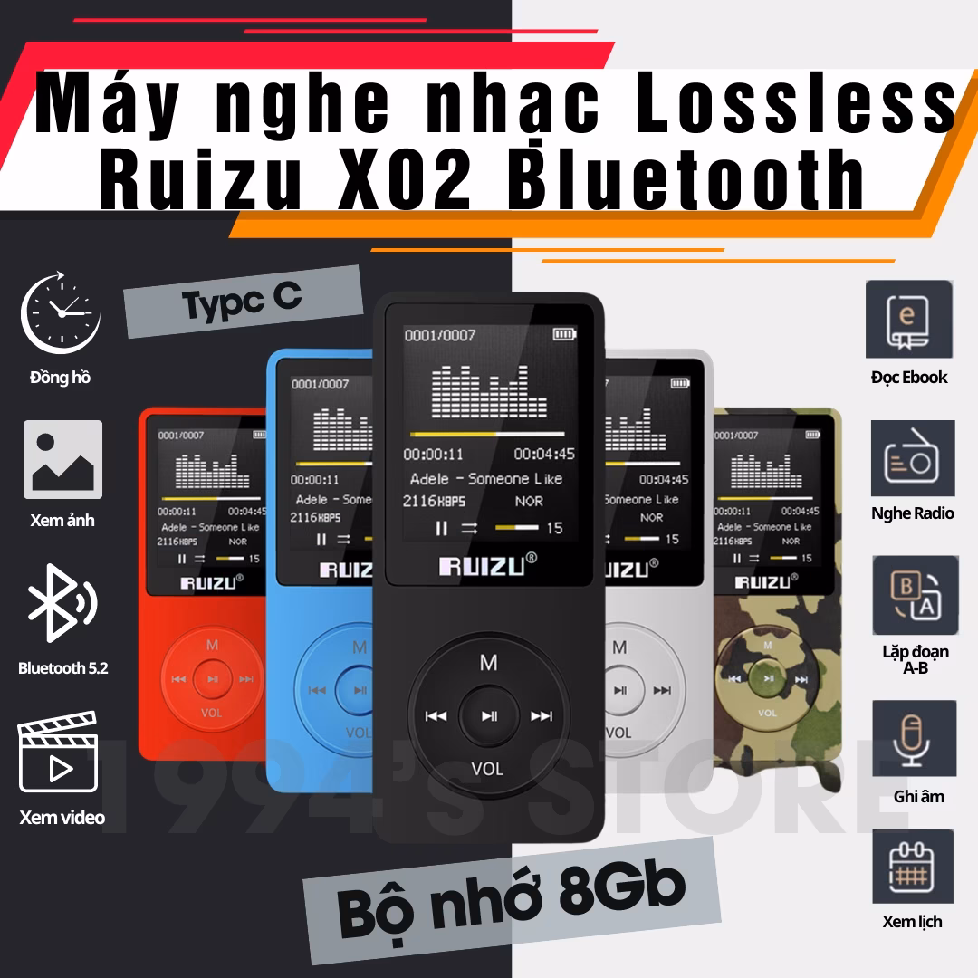 Máy nghe nhạc Ruizu X02