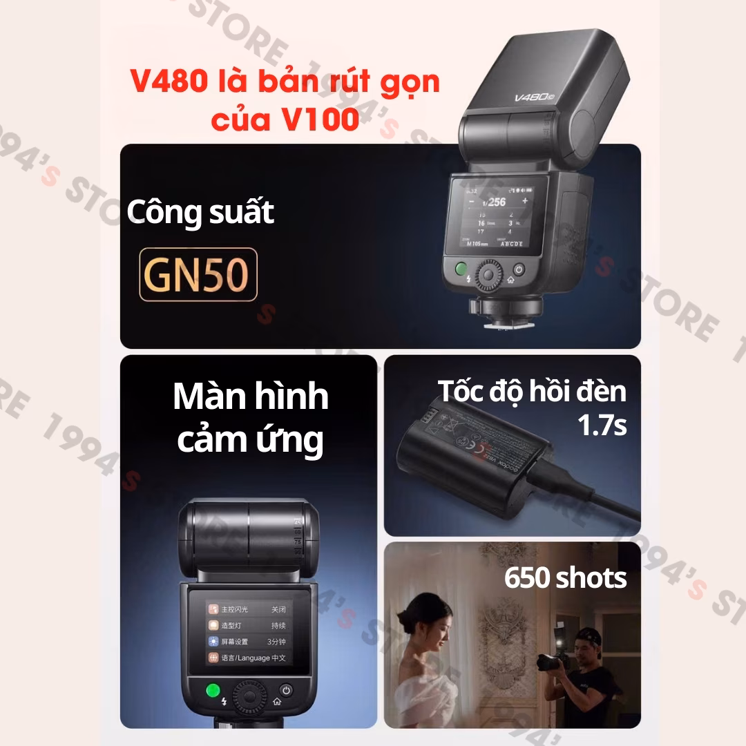 Đèn Flash Godox V480 GN50