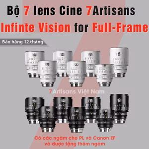 Bộ 7 lens quay phim 7Artisans Infinte Vision for Full-Frame – 16mm T2.5, 24mm/35mm/50mm/85mm/105mm – T2.1 và 135mm T2.4