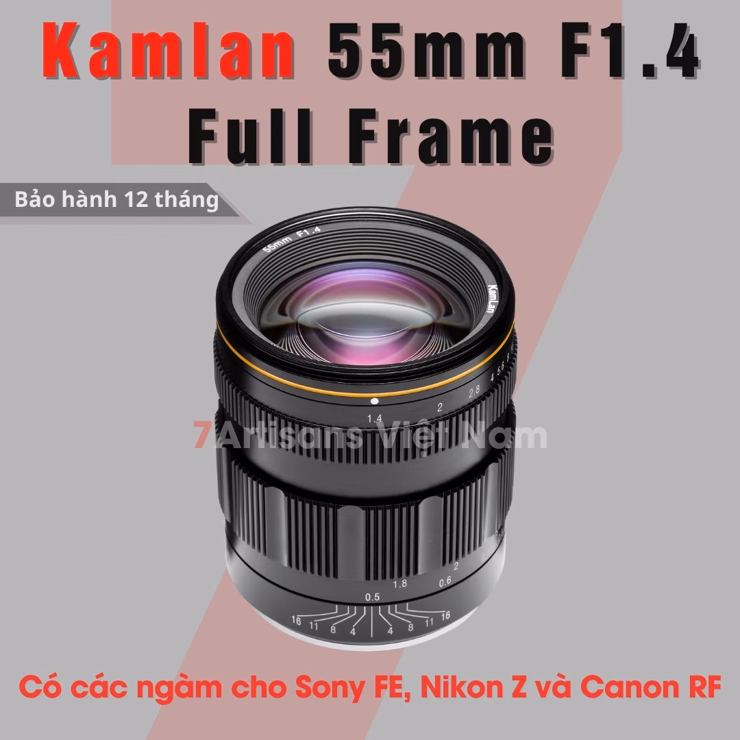 Kamlan 55mm F1.4 Full-Frame – Lens chân dung xóa phông mù mịt