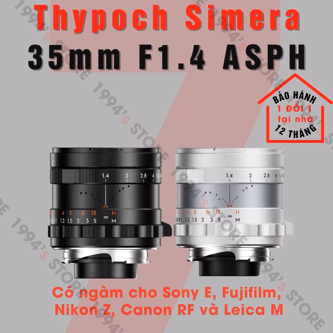 Thypoch Simera 35mm F1.4 ASPH Full-Frame – Có màu Black & Silver