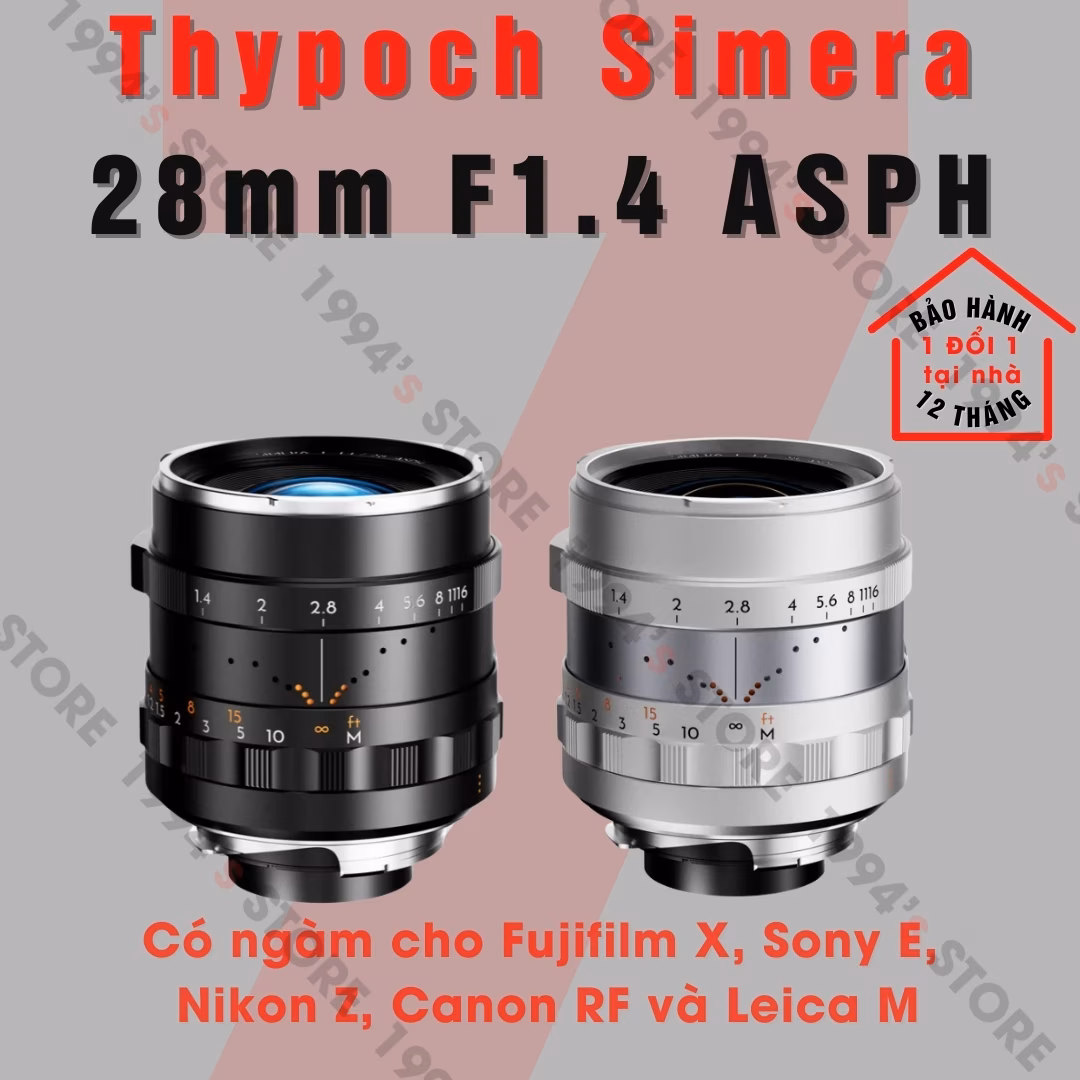 Thypoch Simera 28mm F1.4 ASPH Full-Frame – Có màu Black & Silver