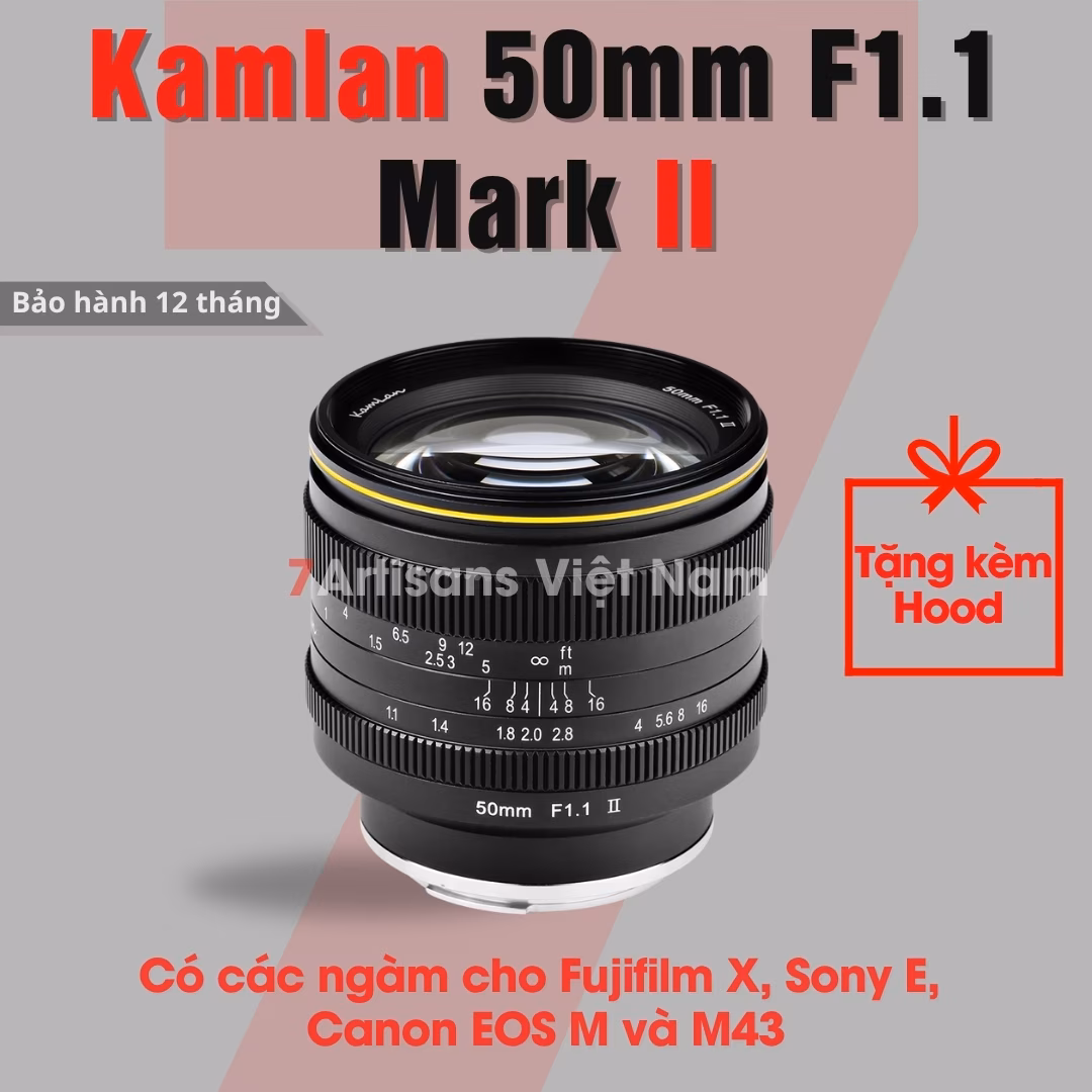 Kamlan 50mm F1.1 Mark II – Lens chân dung xóa phông mù mịt