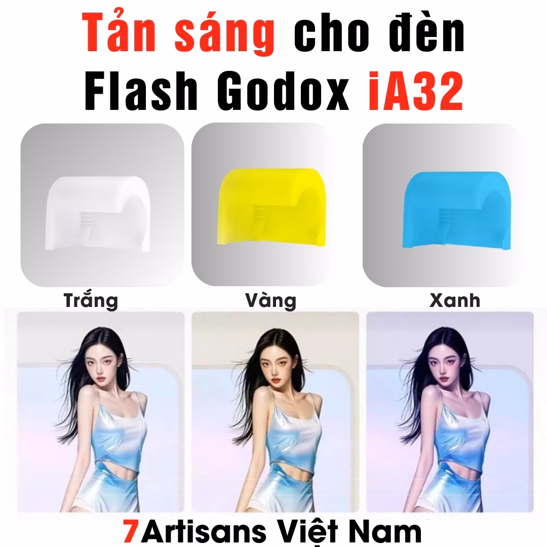 Bộ tản sáng 3 màu cho đèn Flash Godox iA32 – Phiên bản mới cao cấp không bị hở sáng