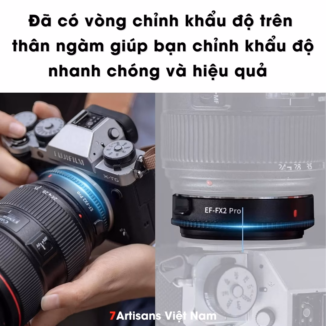 Viltrox EF-FX2 Pro Ngàm chuyển lấy nét tự động – Auto Focus siêu nhanh dành cho máy ảnh Fujifilm dùng lens của Canon EF