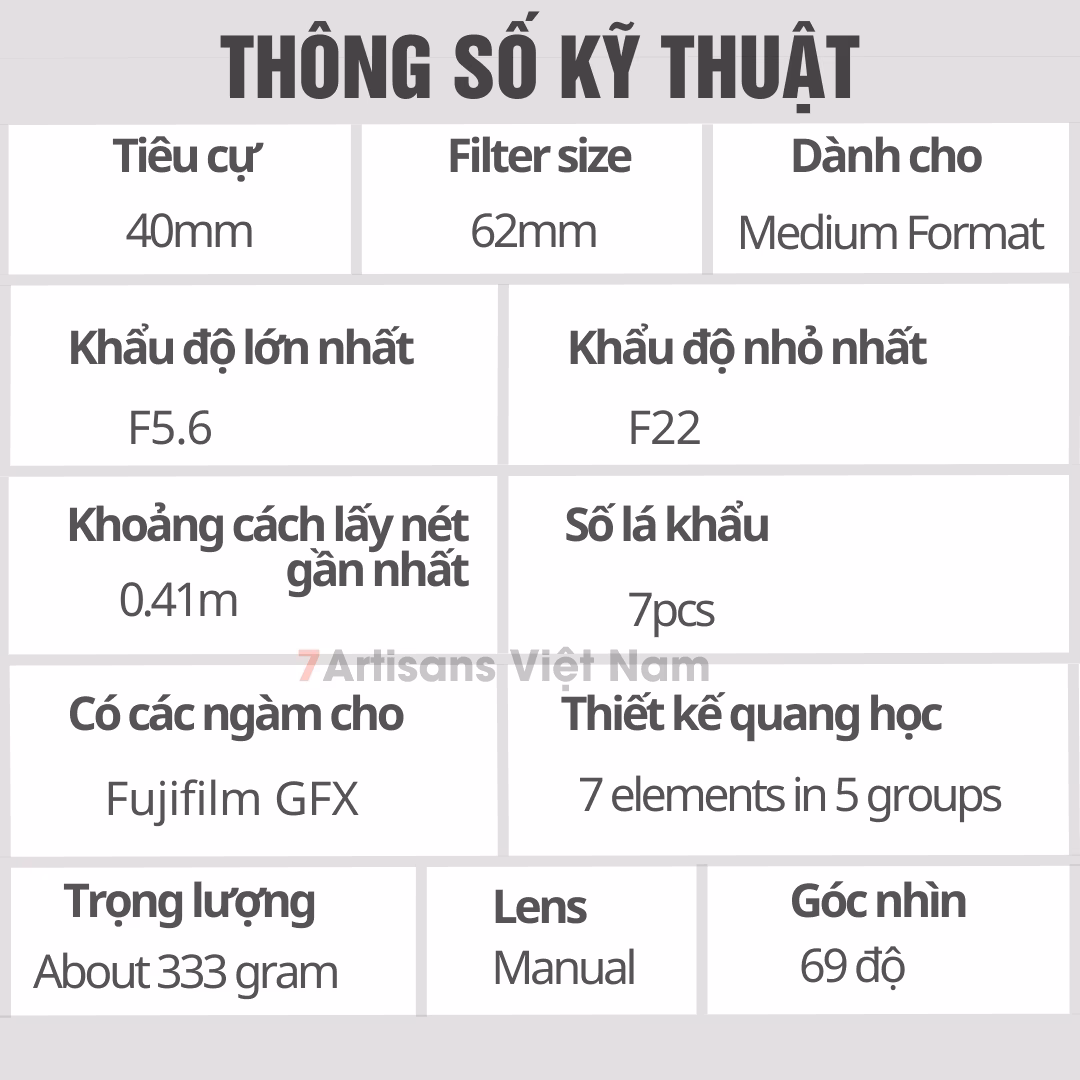 AstrHori 40mm F5.6 Medium Format – Lens dành cho máy ảnh Fujifilm GFX