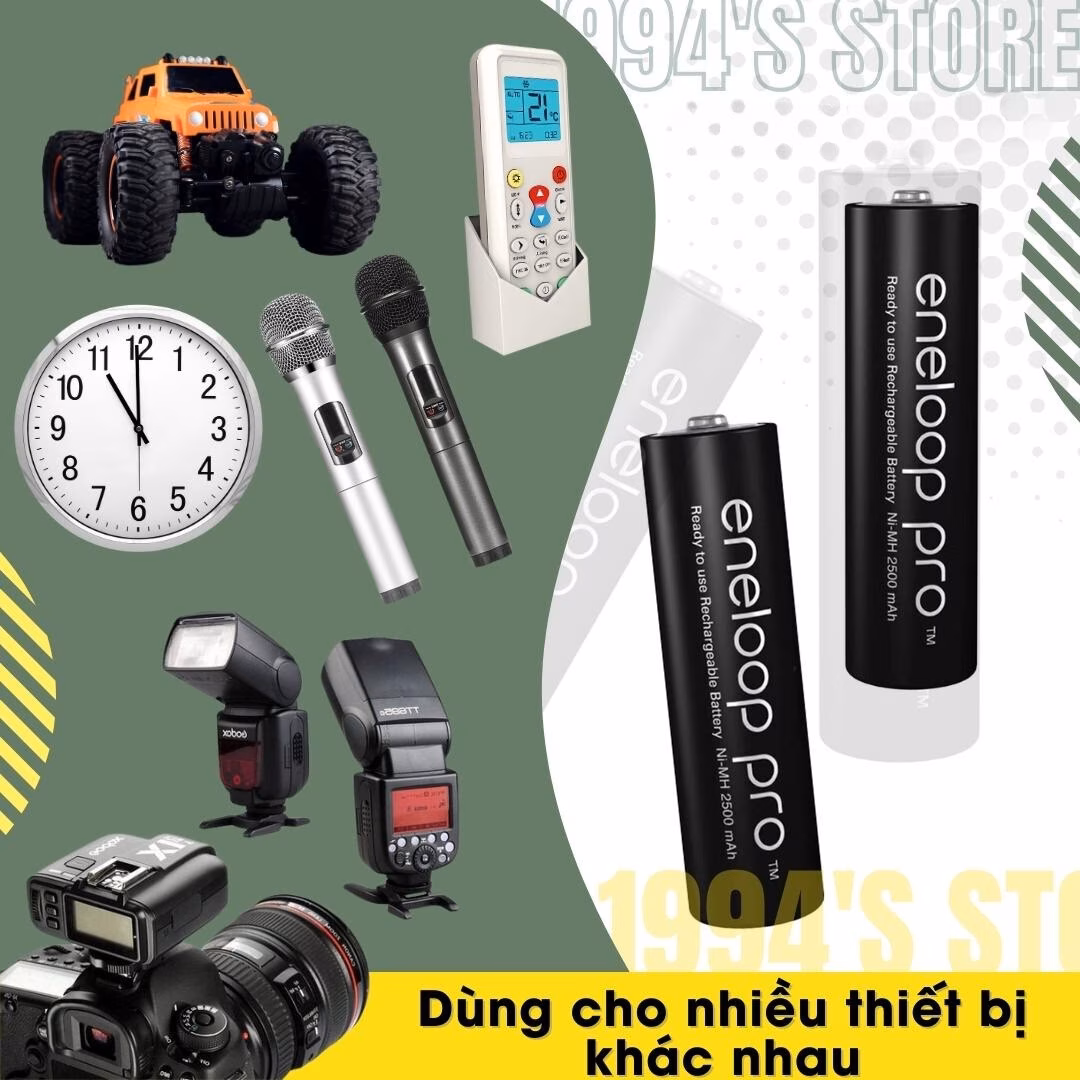 Pin sạc AA/AAA Panasonic Eneloop Pro 2550mAh 950mAh – tái sử dụng 500 lần