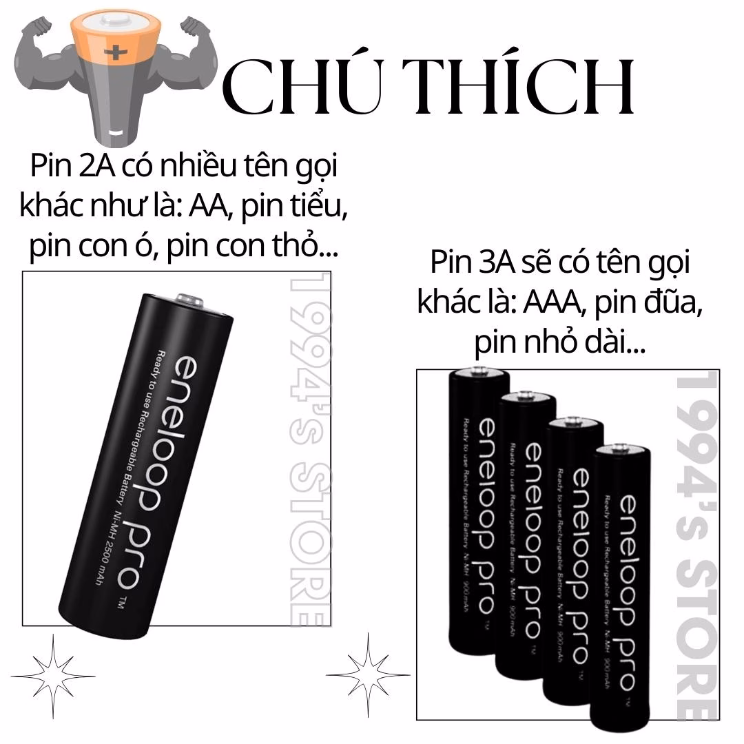 Pin sạc AA/AAA Panasonic Eneloop Pro 2550mAh 950mAh – tái sử dụng 500 lần