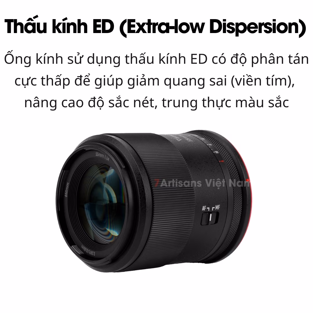 Vistilen 55mm F1.4 AF lấy nét tự động cho Canon EOS R – Lens chân dung xóa phông