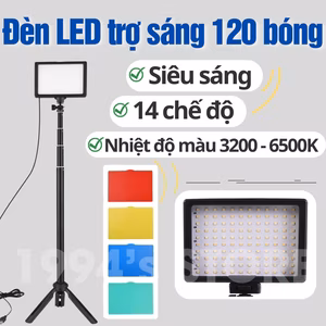 Đèn trợ sáng 120 LED kèm 5 Filter màu hỗ trợ quay live stream Tik Tok, Facebook, quay chụp sản phẩm, bán hàng online