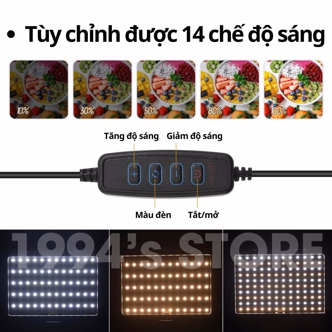 Đèn trợ sáng 120 LED kèm 5 Filter màu hỗ trợ quay live stream Tik Tok, Facebook, quay chụp sản phẩm, bán hàng online