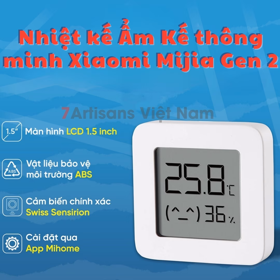 Ẩm Kế thông minh Xiaomi Mijia Gen 2 Bluetooth Kết Nối Với Smartphone – Tablet Theo Dõi Qua App