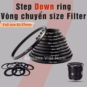 Step DOWN ring – Vòng chuyển size Filter của ống kính – Từ 37mm – 82mm