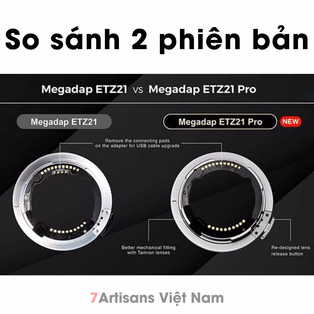 Ngàm chuyển MEGADAP ETZ21 PRO dùng lens ngàm Sony  E cho máy Nikon Z
