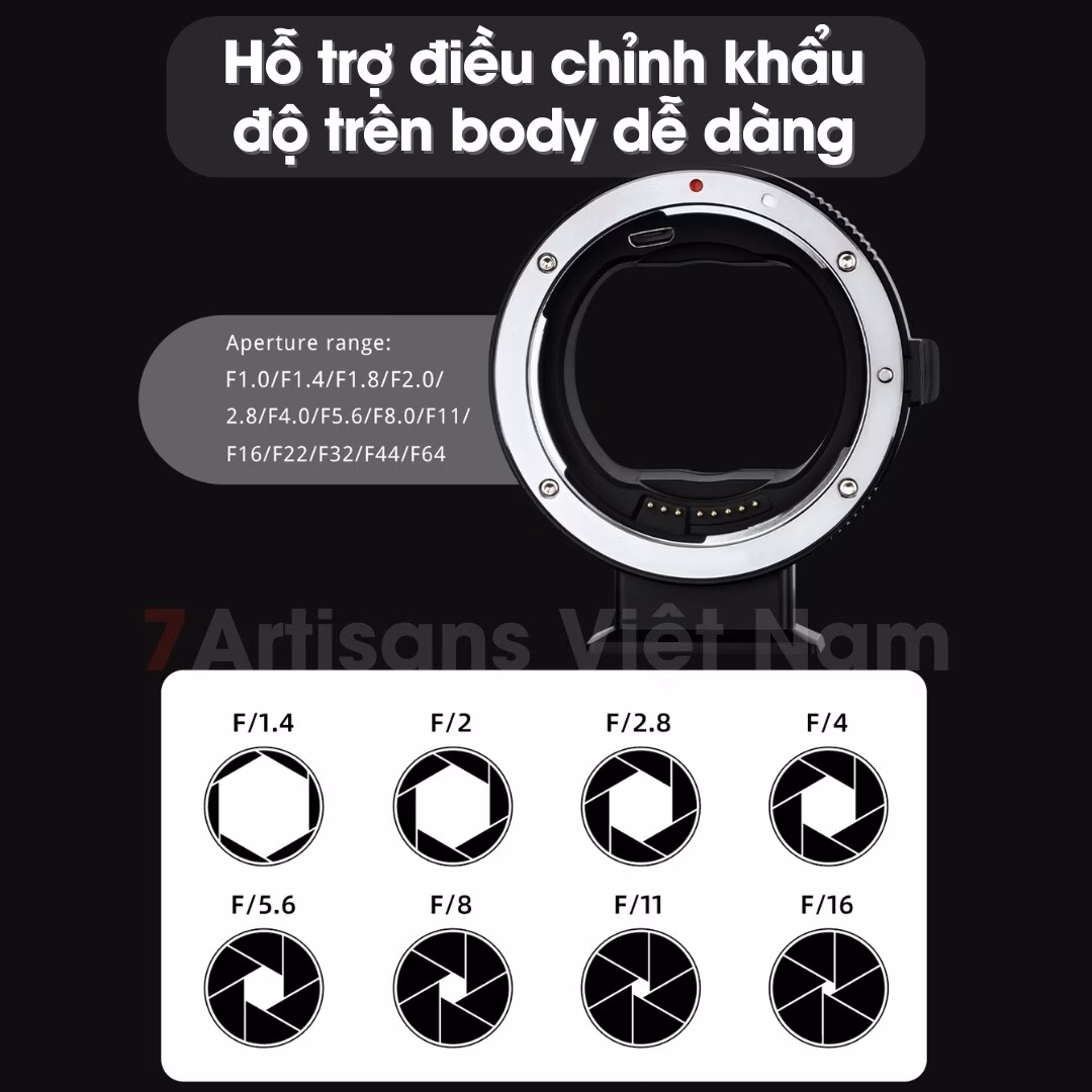 Ngàm chuyển 7Artisans EF-EOS R/RF cho ống kính Canon EF/EF-S và EOS R/RP