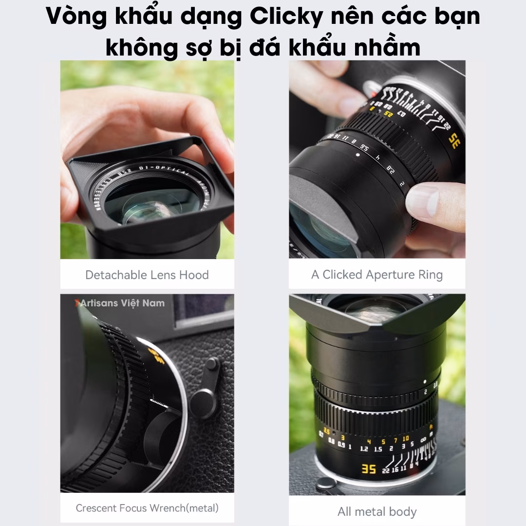 TTArtisan 35mm F2.0 APO ASPH dành cho ngàm Leica M – Tặng kèm Hood kim loại