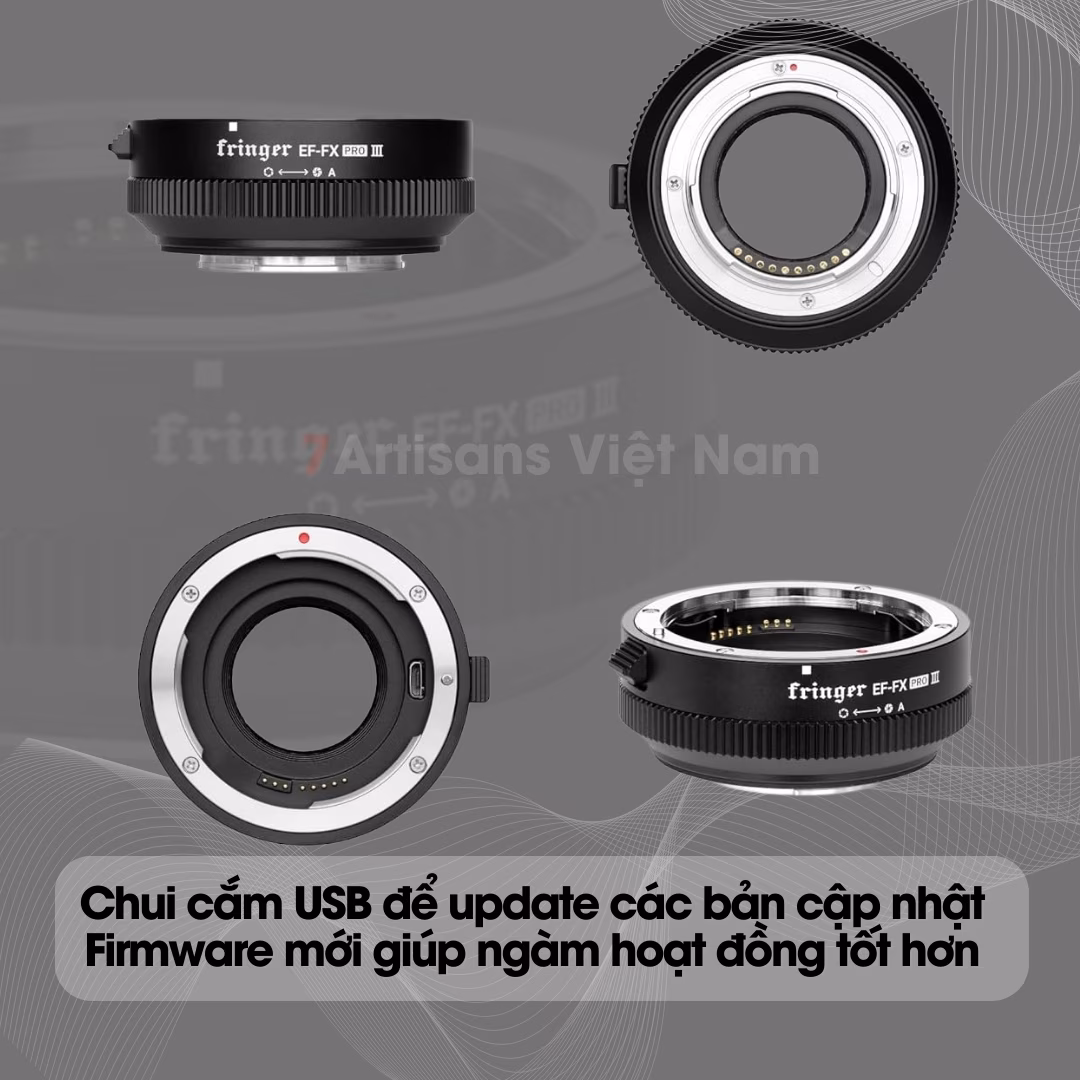 Ngàm chuyển Auto Focus siêu nhanh Fringer EF-FX Pro III – Lens Canon EF/EFs gắn máy Fujifilm