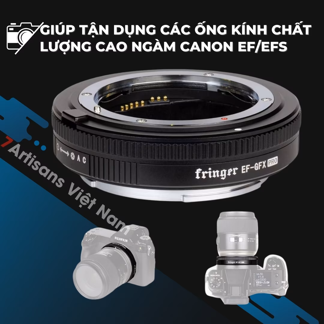 Ngàm chuyển Auto Focus siêu nhanh Fringer EF-GFX Pro cho Fujifilm GFX và Fringer EF-FX Pro II cho Fujfilm Crop