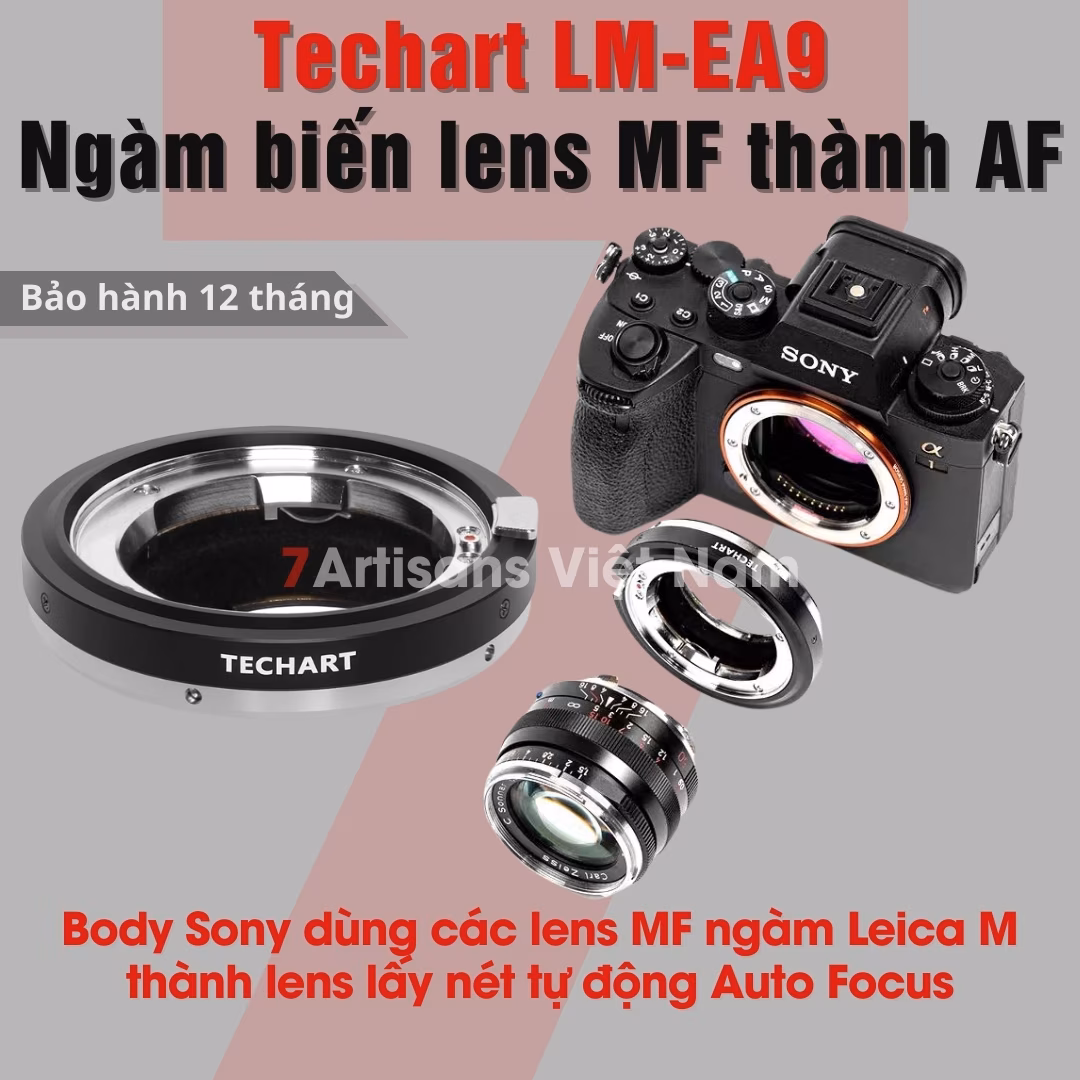 Ngàm Techart LM-EA9 biến lens MF thành lens AF
