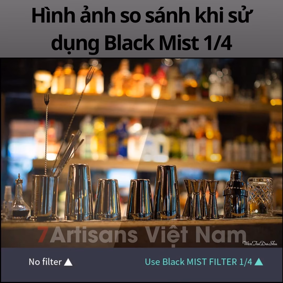 Filter Black Mist Diffusion 1/2 1/4 1/8 đầy đủ kích cỡ từ 39mm đến 82mm – Kính lọc 7Artisans – Tạo hiệu ứng Cinematic