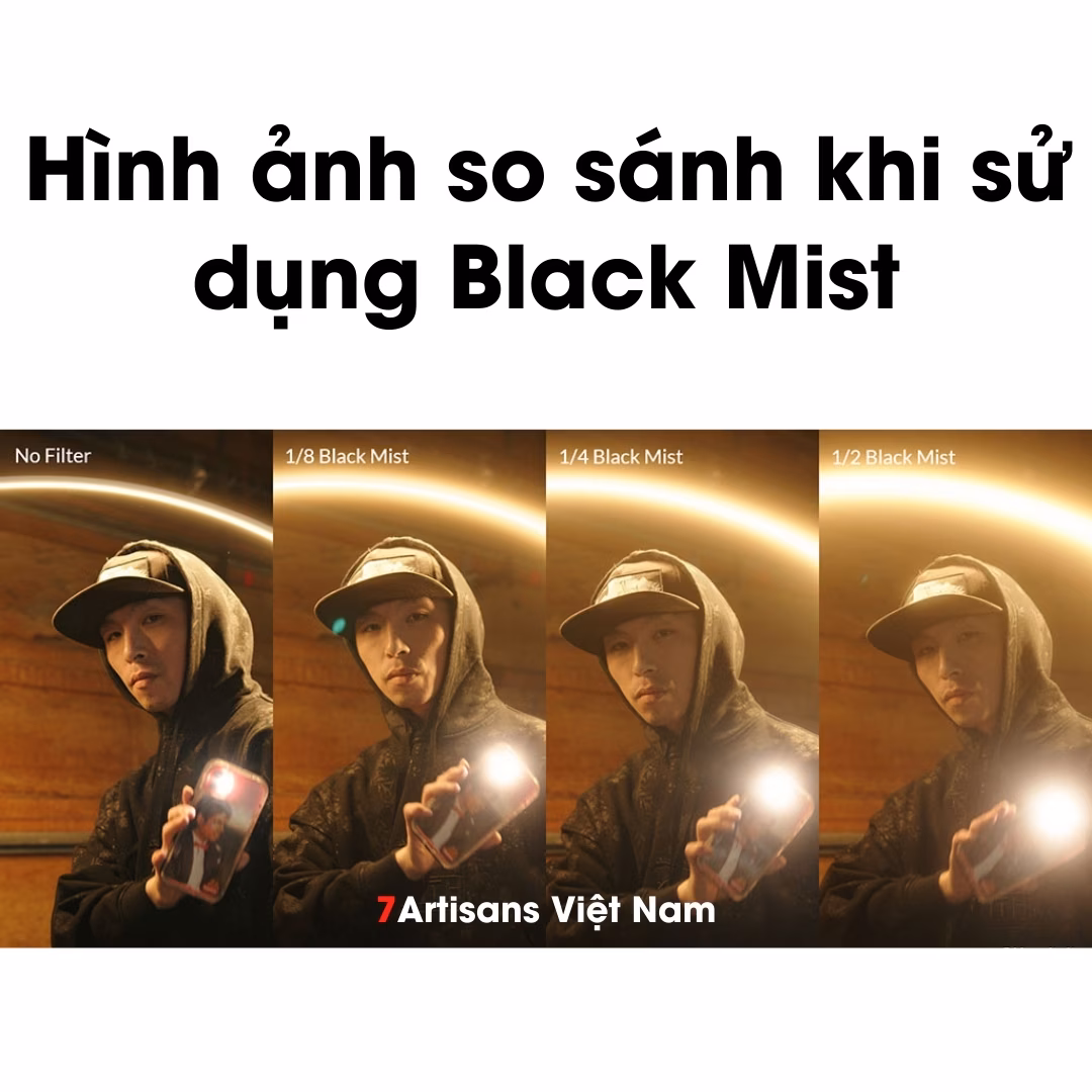Filter Black Mist Diffusion 1/2 1/4 1/8 đầy đủ kích cỡ từ 39mm đến 82mm – Kính lọc 7Artisans – Tạo hiệu ứng Cinematic