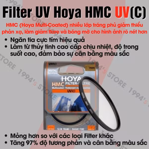 Kính Lọc Filter UV Hoya HMC UV(C) Made in Japan – kích cỡ từ 37mm đến 82mm