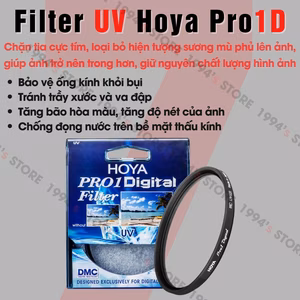 Kính Lọc Filter UV Hoya Pro1D Made in Japan kích cỡ từ 37mm đến 82mm