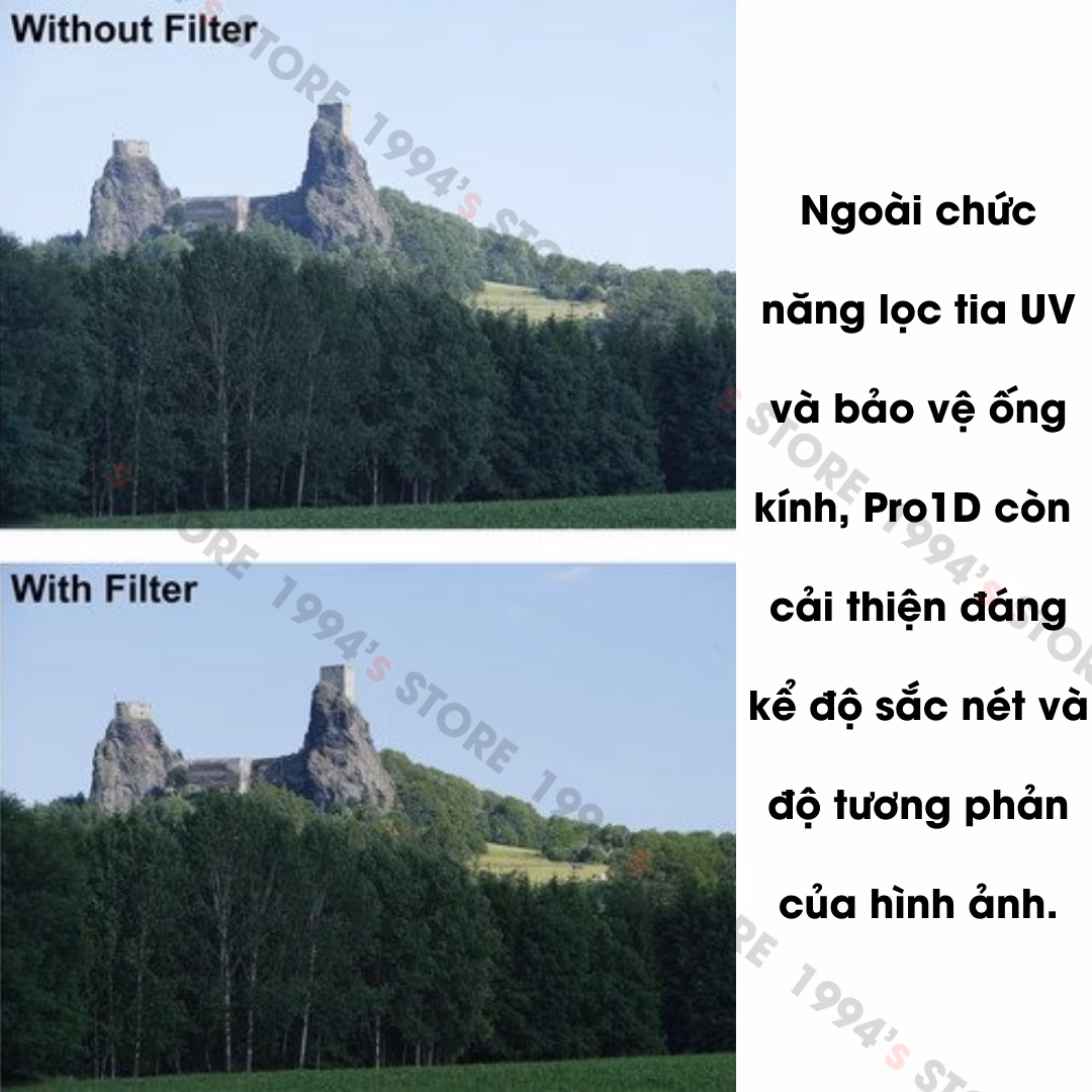 Kính Lọc Filter UV Hoya Pro1D Made in Japan kích cỡ từ 37mm đến 82mm