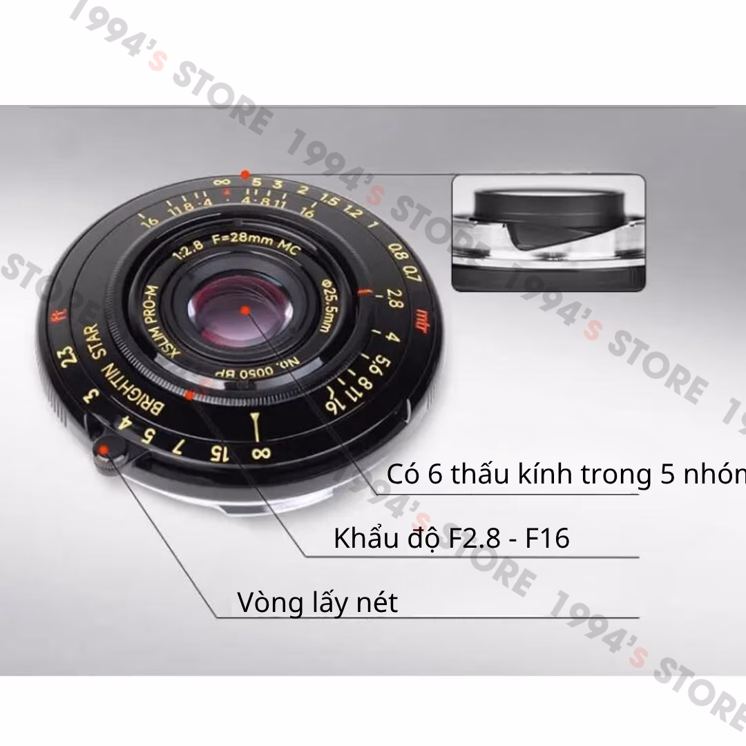Brightin Star 28mm F2.8 Pancake for Leica M – Siêu mỏng