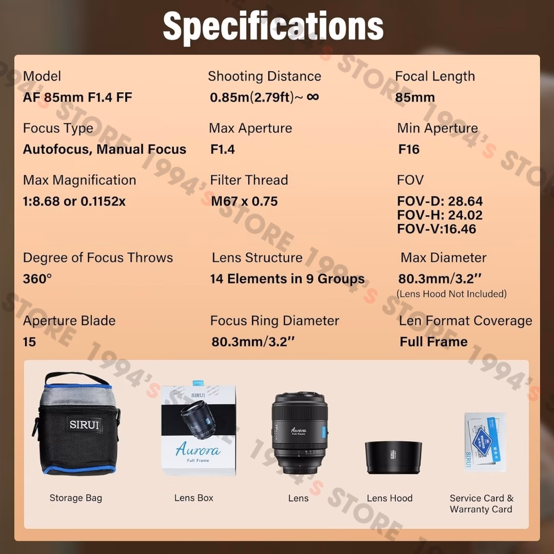 Sirui Aurora 85mm F1.4 AF chuyên để chụp chân dung xóa phông