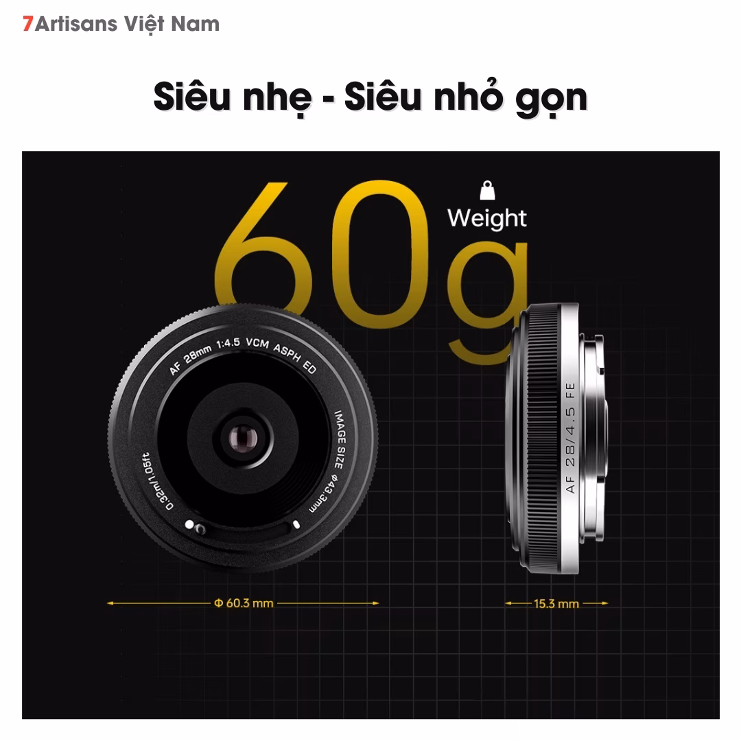 Viltrox 28mm F4.5 Chip AF dành cho Full-Frame – Lens Pancake có Auto Focus