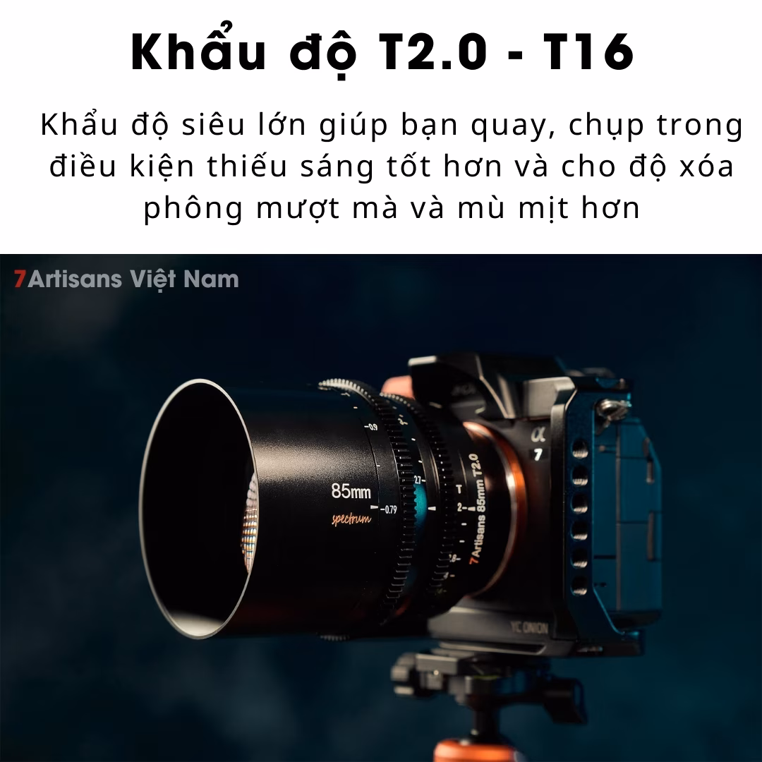 Bộ 4 lens quay phim 7Artisans Spectrum Cinema Lenses for Full-Frame 14mm T2.9, 35mm T2.0, 50mm T2.0, 85mm T2.0