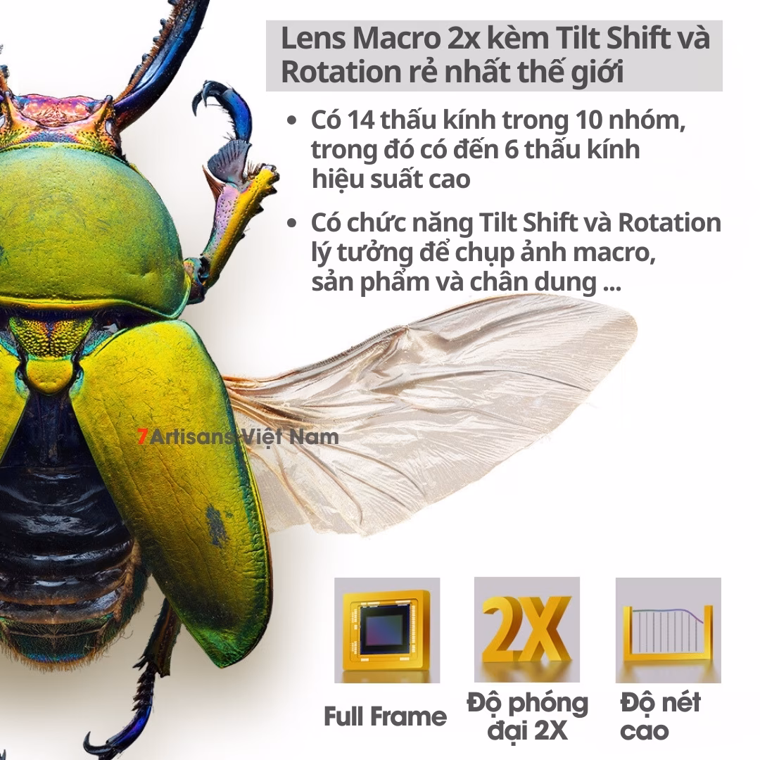 TTArtisan 100mm F2.8 Macro 2X kèm Tilt Shift