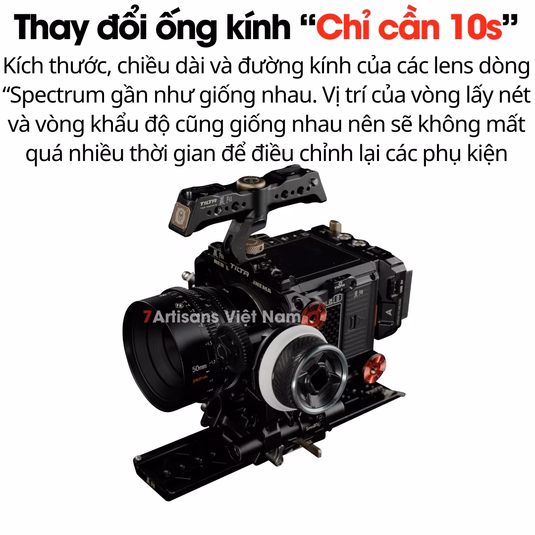 7Artisans 50mm T2.0 – Cine lens Spectrum cho FullFrame