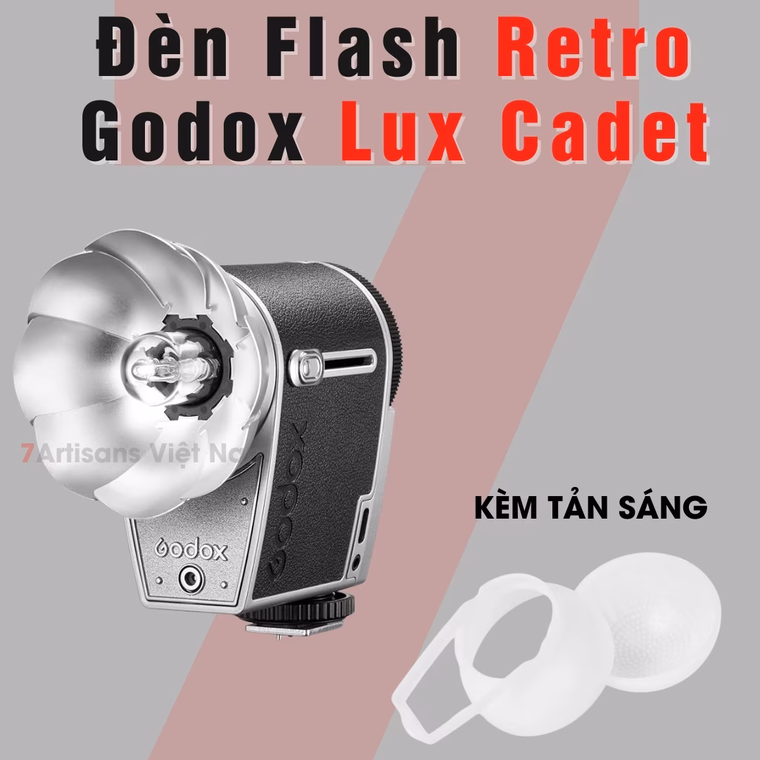 Đèn Flash Godox Lux Cadet Retro kèm tản sáng – Thiết kế cổ điển – Dùng cho nhiều loại máy ảnh khác nhau