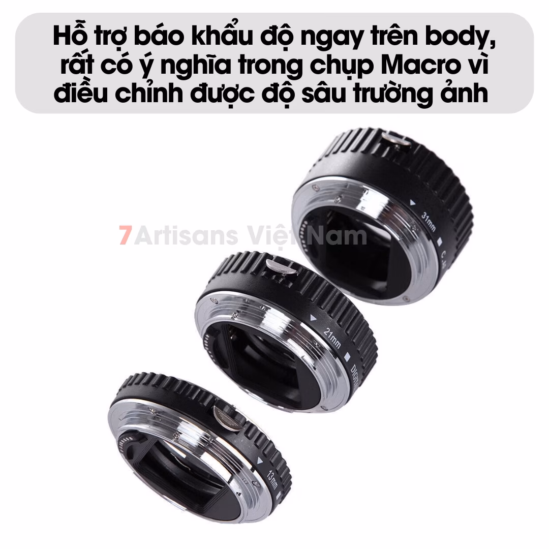 Combo 3 Tube Macro AF Meike MK-C-AF1-AL dành cho Máy Ảnh Canon DSLR Canon EF/EFs – Ngàm chụp Macro cho lens AF