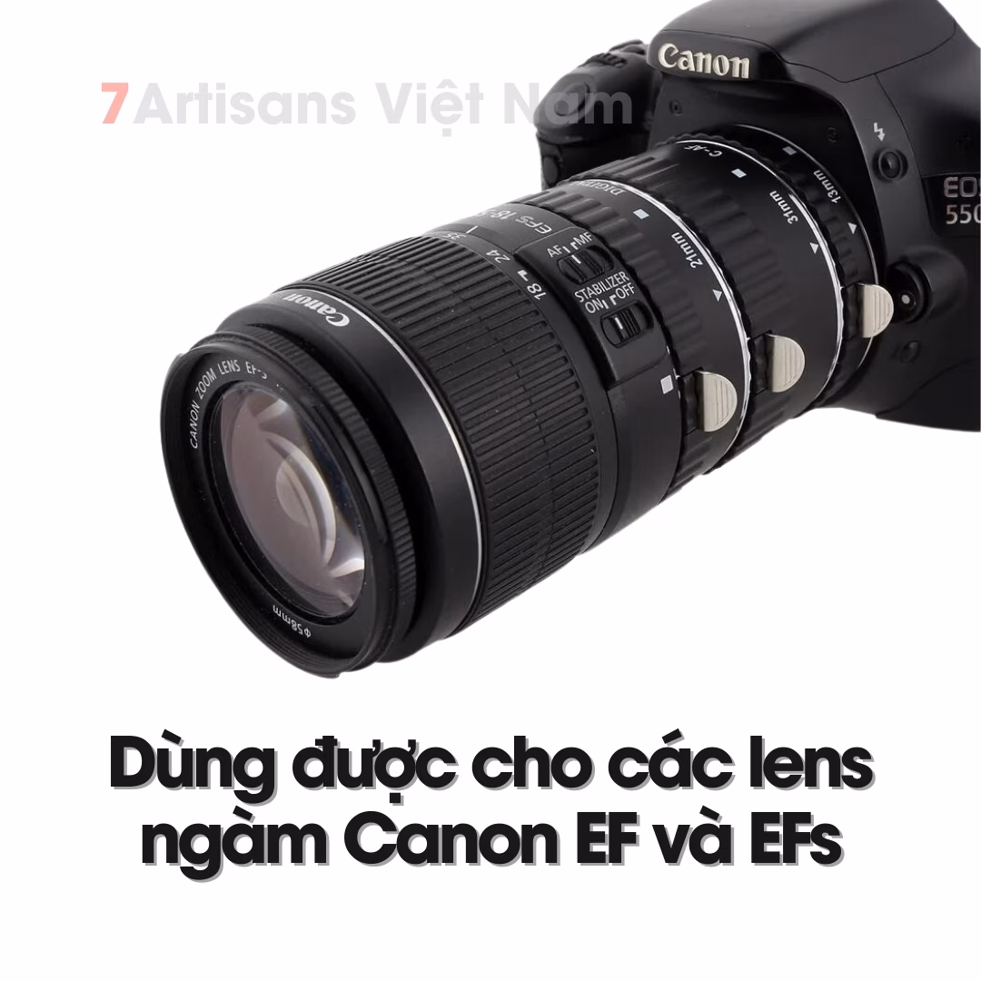 Combo 3 Tube Macro AF Meike MK-C-AF1-AL dành cho Máy Ảnh Canon DSLR Canon EF/EFs – Ngàm chụp Macro cho lens AF