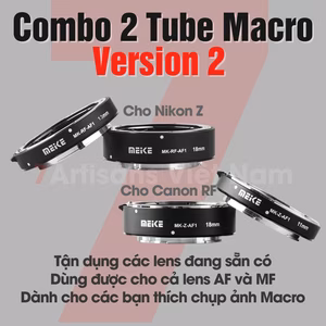 Combo 2 Tube Macro AF Meike MK-Z-AF1 và MK-RF-AF1 cho Nikon Z và Canon RF – Ngàm chụp Macro cho lens AF và MF