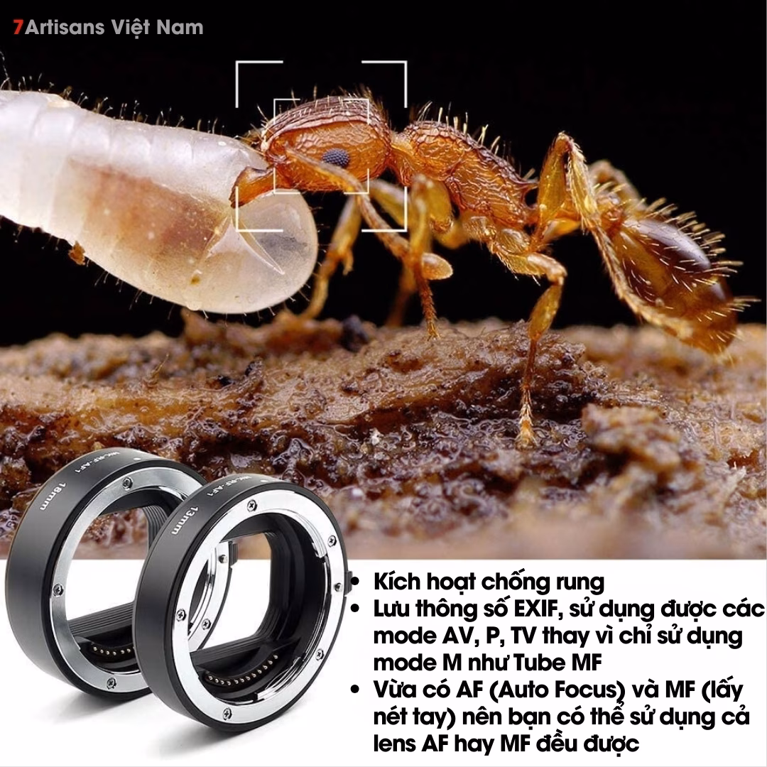 Combo 2 Tube Macro AF Meike MK-Z-AF1 và MK-RF-AF1 cho Nikon Z và Canon RF – Ngàm chụp Macro cho lens AF và MF