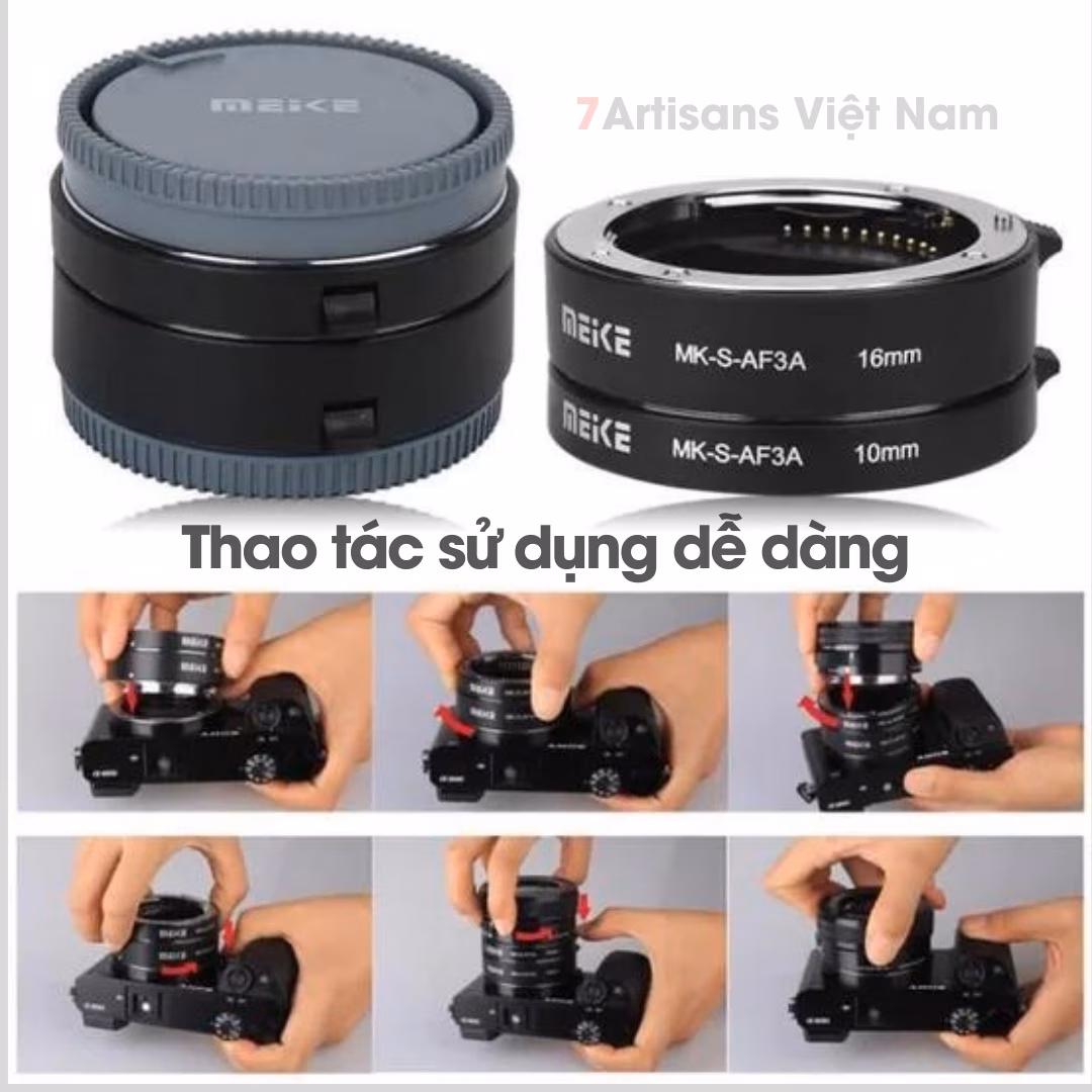 Bộ 2 Tube Macro AF Meike MK-F-AF3 dành cho Fujifilm, Sony, M4/3, Canon EOS M – Ngàm chụp Macro cho lens AF/MF