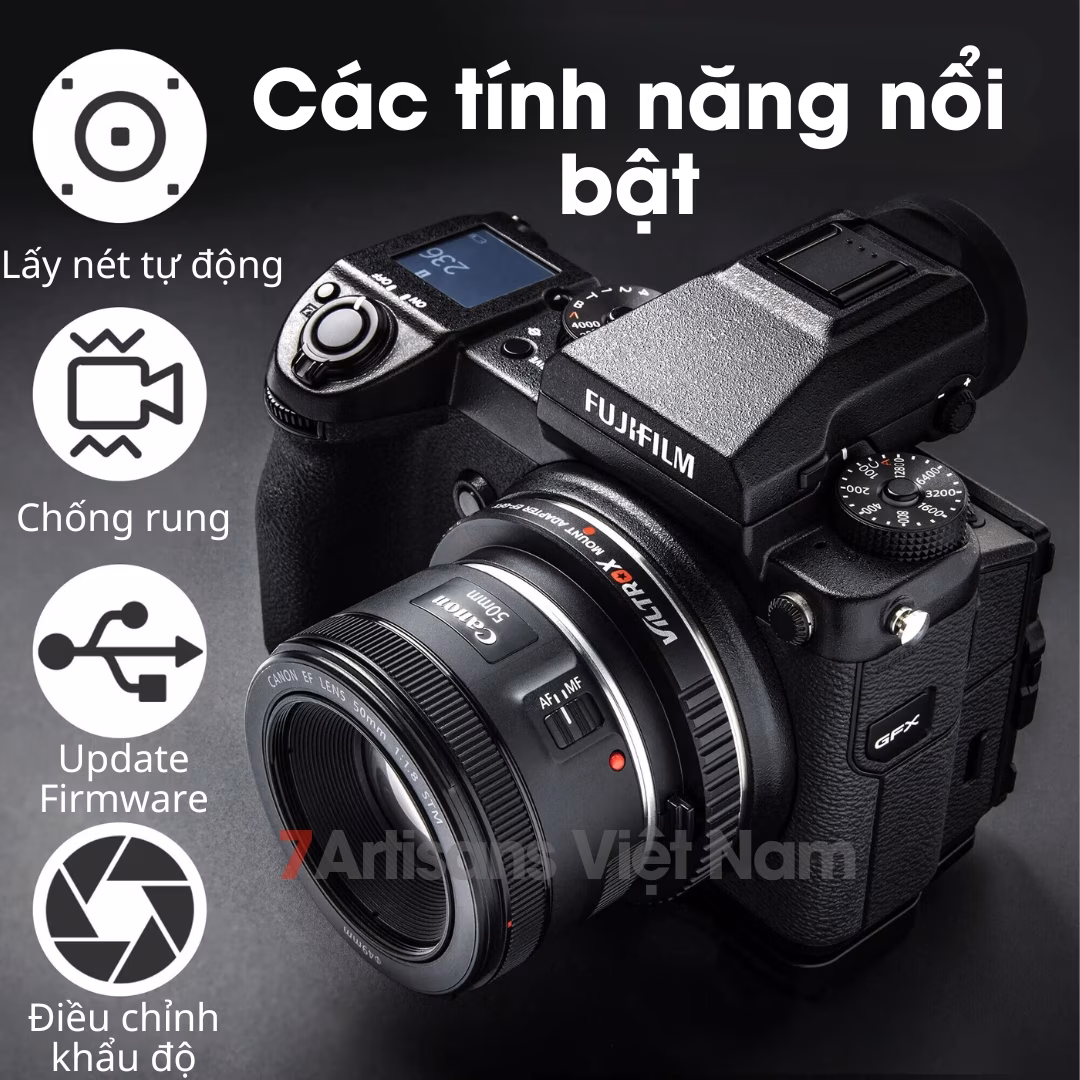 Ngàm chuyển Auto Focus Viltrox EF-GFX/GFX Pro cho Fujifilm GFX Medium Format