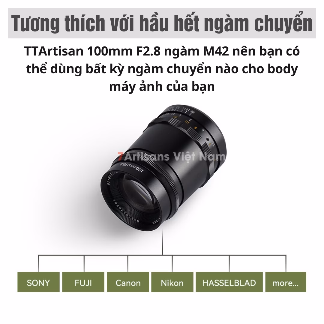 TTArtisan 100mm F2.8 Soap Bubble Bokeh Full-Frame – Lens siêu chân dung xóa phông
