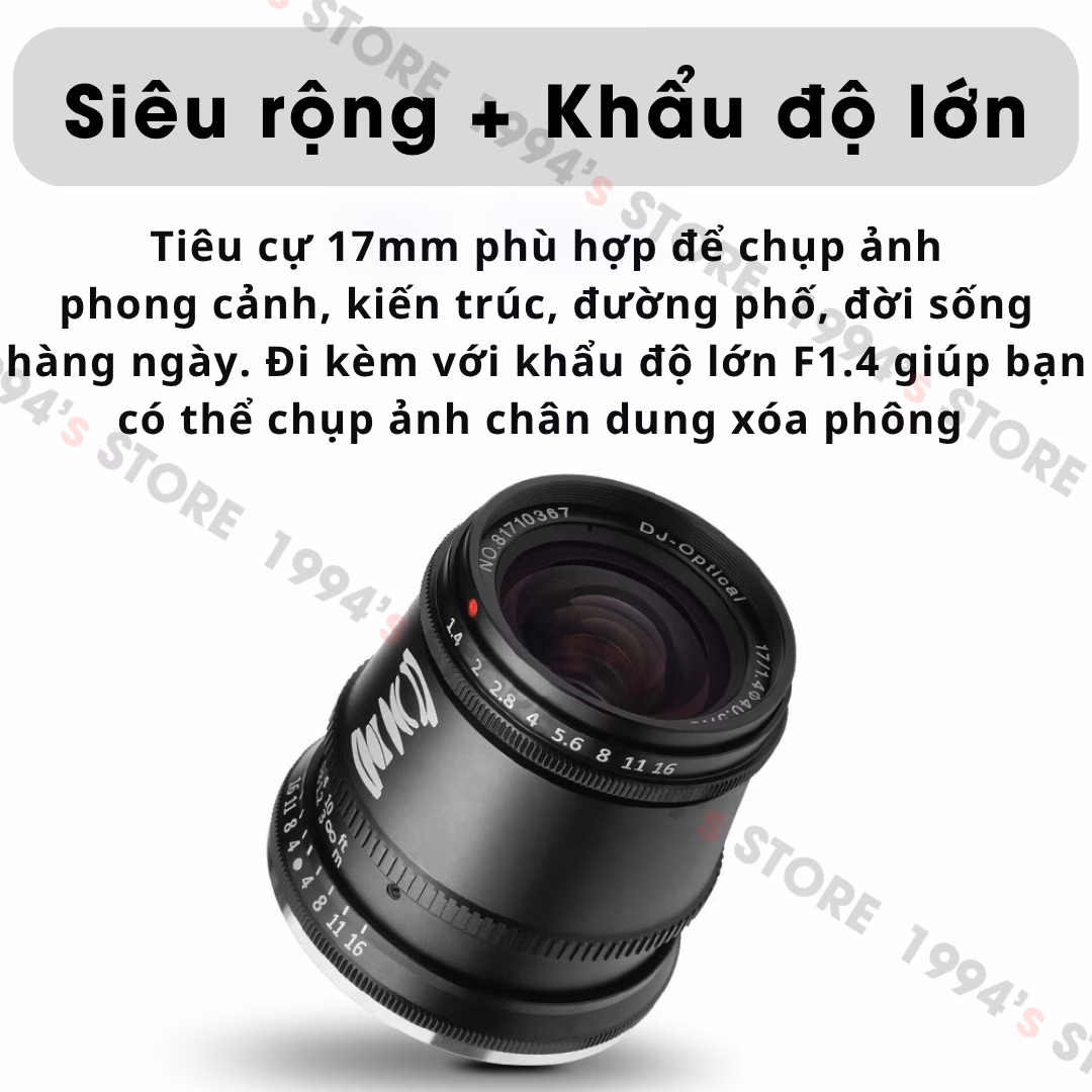 TTArtisan 17mm F1.4 siêu rộng khẩu độ lớn