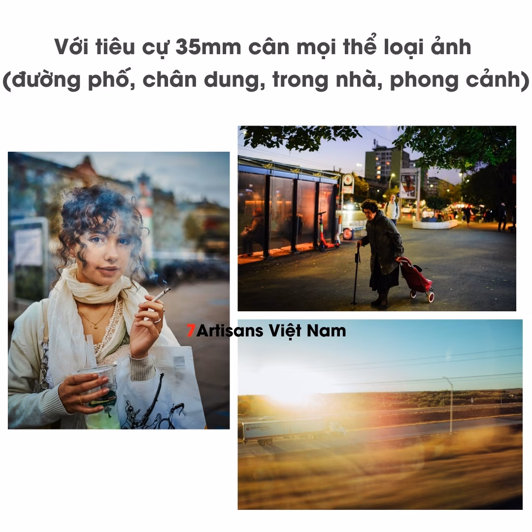 7Artisans 35mm F2.0 Mark II dành cho Leica M Full-Frame – Tặng kèm Hood kim loại và Túi da đựng lens