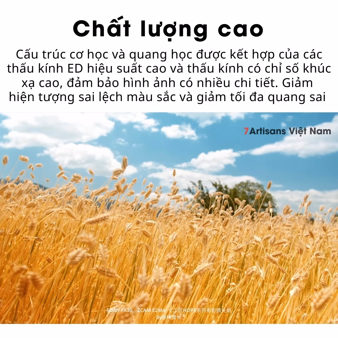 Bộ 6 lens 7Artisans Hope Cine Lens S35 – Ống kính chuyên quay phim 10mm, 16mm, 25mm, 35mm, 50mm và 85mm T2.1 Super35